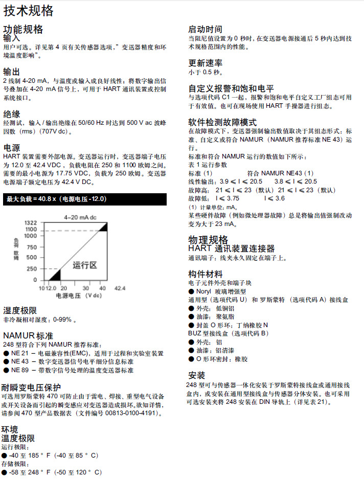 罗斯蒙特248温度变送器